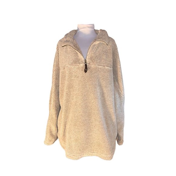 Cal Style Sweaters - Cal Style Brown Fleece 3/4 Zip Sweater Women Size 2X